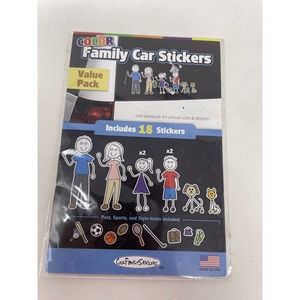 NEW Cool Family Stickers Car Window 18 Pack Mom Dad Kids Boys Girls Pets Sports